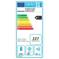 Snaige Refrigerator RF34SM-P1CB273731Z185SNBX Free standing, Combi, Height 185 cm, A++, Fridge net capacity 210 L, Freezer net capacity 88 L, 41 dB, Stainless steel – pilt 3