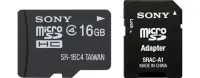 Sony Memory card SR16A4 16 GB, MicroSDHC, Flash memory class 4, No