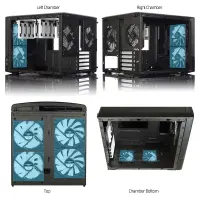 Fractal Design | NODE 804 | Side window | 2 - USB 3.0Audio in/outPower button with LED (white)HDD activity LED (white) | Micro ATX | Black – pilt 27