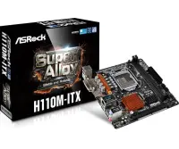 Mainboard | ASROCK | Intel H110 Express | LGA1151 | MiniITX | 1xPCI-Express 3.0 16x | Memory DDR4 | Memory slots 2 | 1xDVI | 1xHDMI | 1xAudio-In | 1xAudio-Out | 1xMicrophone | 4xUSB 2.0 | 2xUSB 3.0 | 1xPS/2 | 1xRJ45 | H110M-ITX