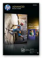 HP Advanced Glossy Photo Paper fotopaber Must, Sinine, Valge Läige