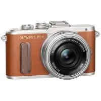 Olympus PEN E-PL8 + 14-42mm EZ Pancake Mirrorless Camera Kit, 16.1 MP, ISO 25600, Display diagonal 7.62 ", Video recording, Wi-Fi, TTL, Magnification 14 x, Live MOS, Brown/Silver, Image sensor size (W x H) 17.3 x 13 "