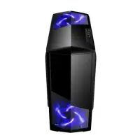 Goldenfield "Negat 6", toolless, with fan controler, dust filter Side window, USB 3.0 x1, USB 2.0 x 1, Mic x1, Spk x1, Black, Micro ATX, Power supply included No