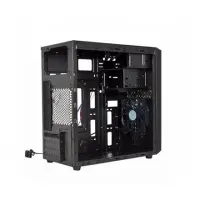 Goldenfield "Negat 6", toolless, with fan controler, dust filter Side window, USB 3.0 x1, USB 2.0 x 1, Mic x1, Spk x1, Black, Micro ATX, Power supply included No