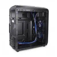 Goldenfield "Negat 6", toolless, with fan controler, dust filter Side window, USB 3.0 x1, USB 2.0 x 1, Mic x1, Spk x1, Black, Micro ATX, Power supply included No