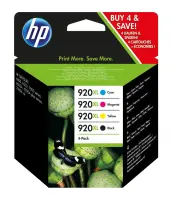 HP 920XL 4 tk Originaal High (XL) Yield Must, Tsüaan, Magenta, Kollane