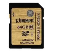 MEMORY SECURE DIGITAL XC 64GB/C10 UHS-I SDA10/64GB KINGSTON