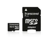 MEMORY MICRO SDHC 8GB W/ADAPT/CLASS10 TS8GUSDHC10 TRANSCEND