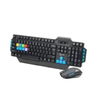 Gembird KBS-WMG-01 keyboard and mouse set, Gaming, US, Membrane, Bluetooth, Wireless, Black