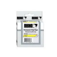 Markeerimislint DYMO Rhino 12mmx5.5m, must/kollasel, vinüül