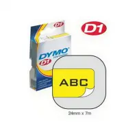 Markeerimislint Dymo D1, 24mm x 7m must/kollasel