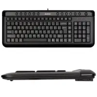 A4Tech Keyboard KL40, slim,  multimedia, wired, Keyboard layout EN/RU, black, USB