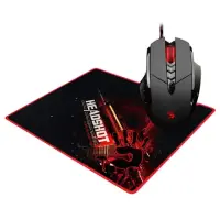 A4Tech V7M X'Glide Multicore +B-071 mouse pad wired, Black, Red, Gaming Mouse Bundle. USB