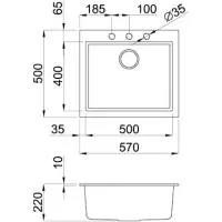 Elleci Width 570 x 500 mm, Built-in hole: 550 x 480 mm mm, Depth 570 x 500 mm, Built-in hole: 550 x 480 mm mm, 570 x 500 mm, Built-in hole: 550 x 480 mm mm