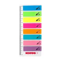 Indeksid joonlauaga KORES Sign Here 10cm, 12x45mm, 8 värvi