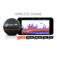Deeper Smart Fishfinder Sonar Pro+, Wifi+GPS for iOS, Android Black