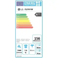 LG Washing machine F2J7HY1W Front loading, Washing capacity 7 kg, 1200 RPM, Direct drive, A+++-10%, Depth 45 cm, Width 60 cm, White, LED, Steam function, Display, Wi-Fi – pilt 7