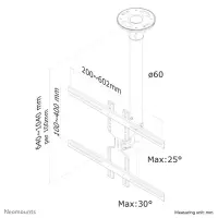 Neomounts FPMA-C400SILVER telerikinnitus 152,4 cm (60") Hõbe – pilt 3