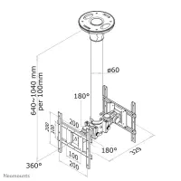 Neomounts FPMA-C200D telerikinnitus 101,6 cm (40") Must – pilt 5