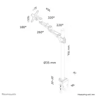Neomounts FPMA-D935POLE70 monitori kinnitus ja alus 76,2 cm (30") Laud Hõbe