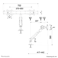 Neomounts FPMA-D940DG monitori kinnitus ja alus 61 cm (24") Laud Hõbe – pilt 5