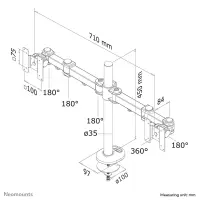 Neomounts FPMA-D960DG monitori kinnitus ja alus 68,6 cm (27") Laud Must – pilt 4