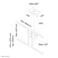 Neomounts PLASMA-C100 telerikinnitus 190,5 cm (75") Hõbe – pilt 2