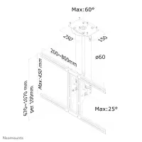 Neomounts PLASMA-C100 telerikinnitus 190,5 cm (75") Hõbe – pilt 5