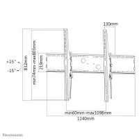 Neomounts LFD-W2000 telerikinnitus 2,54 m (100") Must – pilt 4