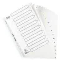 Vahelehed ELBA Strong Line A4, plastik 1-15, valge