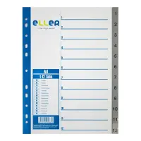Vahelehed Eller A4, 1-12, plast
