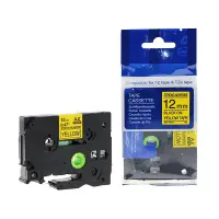 Markeerimislint Brother TZE-631, 12mm, must/kollasel, analoog