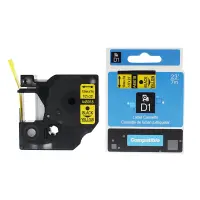 Markeerimislint Dymo D1, 12mm, must/kollasel, analoog