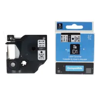 Markeerimislint Dymo D1, 9mm, must/valgel, analoog