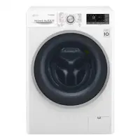 LG Washing machine with dryer F4J7FH1W Front loading, Washing capacity 9 kg, Drying capacity 6 kg, 1400 RPM, Direct drive, A, Depth 61 cm, Width 60 cm, White, Steam function, LED, Drying system, Display