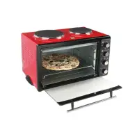 DomoClip Mini oven with electric hob  DOC139 30 L, Combined oven and electric hobs, Red/ black, Mechanical, 30 L