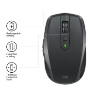 Logitech MX Anywhere 2S Wireless Mobile Mouse hiir Kontor Parempoolne RF juhtmeta ühendus + Bluetooth 4000 DPI