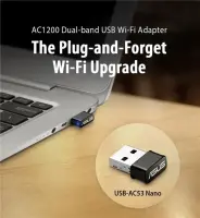 Asus | USB-AC53 NANO AC1200 Dual-band USB MU-MIMO Wi-Fi Adapter | 2.4GHz/5GHz | 36 month(s) – pilt 2