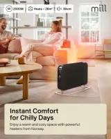 Mill | Heater | SG2000LED | Convection Heater | 2000 W | Number of power levels 3 | Suitable for rooms up to 5-20 m² | Black – pilt 3