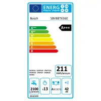 Bosch Dishwasher SBV88TX36E Built in, Width 60 cm, Number of place settings 13, Number of programs 8, A+++, Display, White – pilt 2