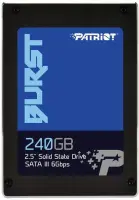 SSD|PATRIOT|Burst|240GB|SATA 3.0|Write speed 500 MBytes/sec|Read speed 555 MBytes/sec|2,5"|TBW 180 TB|MTBF 2000000 hours|PBU240GS25SSDR