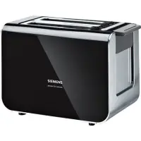 SIEMENS Toaster TT86103 Black, Stainless steel, 860 W, Number of slots 2, Number of power levels 5, Bun warmer included