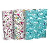 Spiraalköitega kaustik OXFORD Floral B5, jooneline, 60 lehte