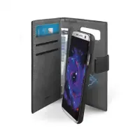 SBS Book case with 3 credit card holders, credit card slot, detachble magnetic cover for Samsung Galaxy S8 Black