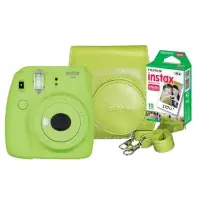 Fujifilm Instax Mini 9 + Instax mini glossy (10) + Camera Case Lime green, 0.6m - ∞
