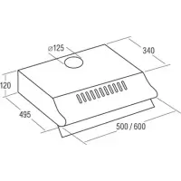 CATA Hood P-3050 WH/C Wall mounted, Width 50 cm, 190 m³/h, White, Energy efficiency class D, 54 dB – pilt 2