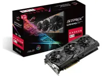 Graphics Card|ASUS|AMD Radeon RX 580|8 GB|256 bit|PCIE 3.0 16x|GDDR5|Memory 8000 MHz|GPU 1360 MHz|Dual Slot Fansink|1xDVI|2xHDMI|2xDisplayPort|ROG-STRIX-RX580-8G-GAMING