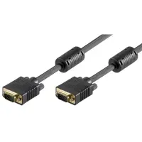 Goobay Full HD SVGA monitor cable, gold-plated VGA cable, Black, 15 m