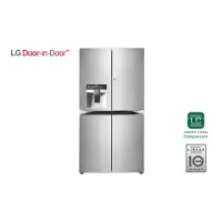 LG Refrigerator GMJ916NSHV Free standing, Side by Side, Height 180 cm, A+, No Frost system, Fridge net capacity 371 L, Freezer net capacity 200 L, Display, 40 dB, Inox