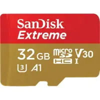 Sandisk Secure Digital micro Extreme Action Camera 100MB/s A1 /V30/UHS-I/U3 32 GB, MicroSDHC, Flash memory class 10